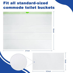 60 Pack Commode Liners with Absorbent Pads | 60 Bedside Commode Liners and 60 Co