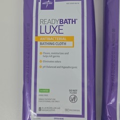 Ready Bath Luxe Antibacterial Rinse Free Bathing Cloth Scented 2 Packs Lot.