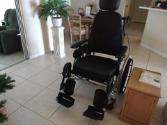 EV Rider Spring Wheelchair, Tilt-in-Place, adjustable, high back, 22-inch seat