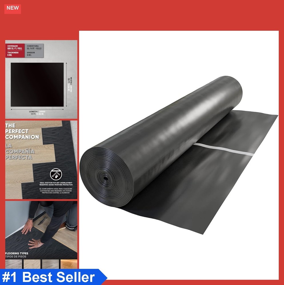 Vapor Barrier Polyethylene Film 6 mil 600 sq ft Roll Flooring Moisture