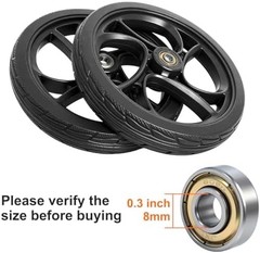 BlessReach 2PCS 8 Inch Walker Wheel, 5/16″ (8 mm) Bearing Solid Replacement W…