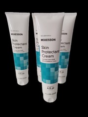 NEW! LOT OF 4 MCKESSON SKIN PROTECTANT CREAM W/ZINC OXIDE VITAMINS A D & E 6 OZ.