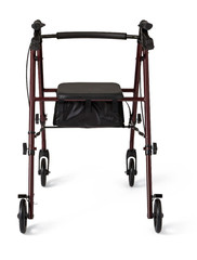 Walking Aids: Basic Steel Rollator with 6″ Wheels, Burgundy