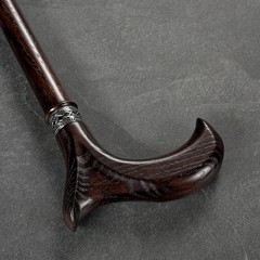 Handcrafted Oak Walking Cane, Ergonomic Derby Handle, 36″ Walnut, 400lb Capacity