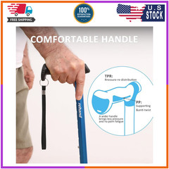 REHAND Foldable Pivot Walking Cane – Adjustable Height, Self‑Standing, Soft Grip