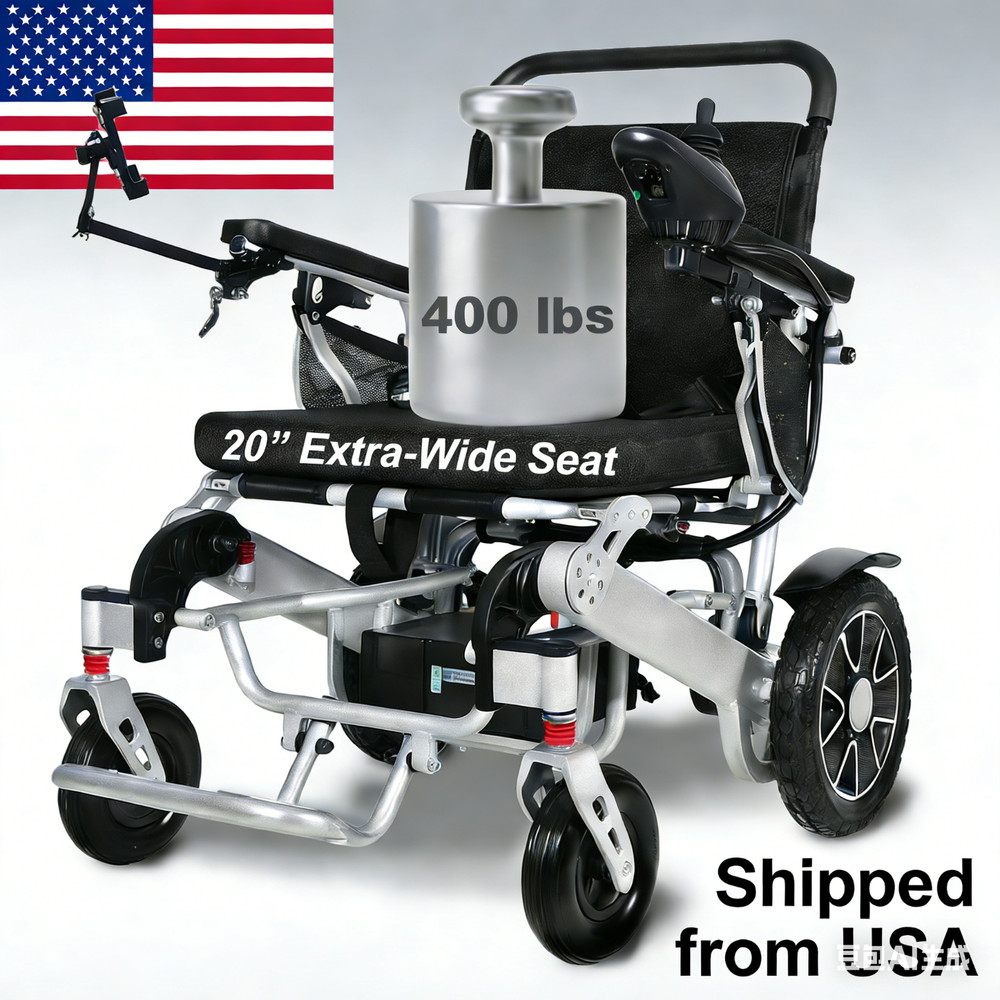 Foldable Electric Wheelchair 700W Motor 400 lbs Weight Capacity All Terrain