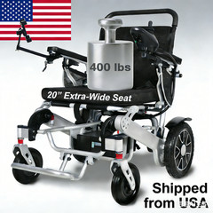 Foldable Electric Wheelchair 700W Motor 400 lbs Weight Capacity All Terrain