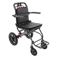 Transport Wheelchair for Seniors Portable Folding Wheelchair with Foot Rests