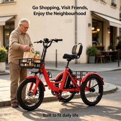Daibot Adult Removable Battery Cargo Basket 350W Fold Mobility Trike 3 Wheel