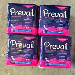 Set of 4- Women’s Prevail Daily Pads for Bladder Leaks REGULAR SIZE (4) /80 Ct