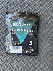 Beltwell – Plus-Size Foot & Ankle Compression Socks- Black 3- 4X