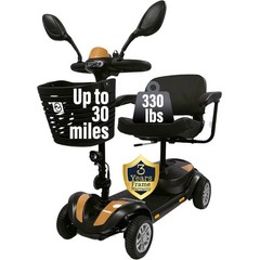 wheel chair up to 30 miles of range 330 pound weight capcity