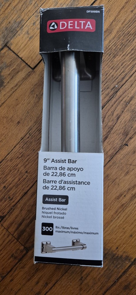 DELTA 9″ Assist Bar NEW Metal Polished Chrome ~300 LB~ Fixture Mobility Mount
