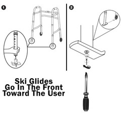 Carex Walker Ski Glides Pack of 2, FGA80900