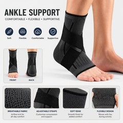 Ankle Support Brace Adjustable Compression Sleeve Sports Workout Fitness