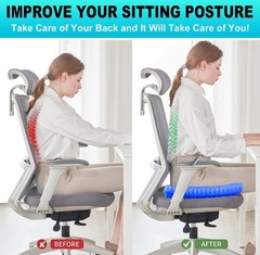 1.65 Inch Double-Thick Gel Seat Cushion – Superior Comfort for Office & Travel