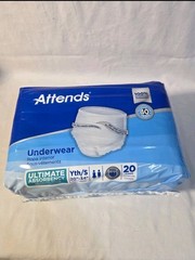 Attends Adult diapers Size Youth / Small 20 Count Pull Up Incontinence Underwear