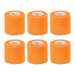 6Pack 1″ x 177″ Self Adhesive Bandage Wrap Elastic Self Tape Orange