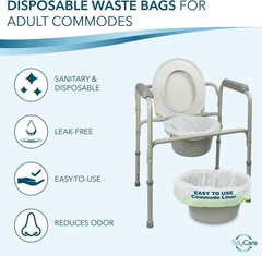 Caregiver’s Choice: 96 Disposable Commode Liners for Effortless Waste Management