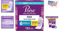 Moderate Absorbency Incontinence Pads – 132 Count for Ultimate Daily Protection