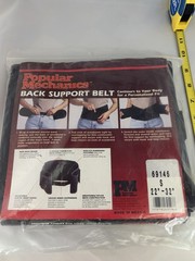 Vintage Rare Popular Mechanics Back Support Belt Strap Size S Waist 22”-32” NOS