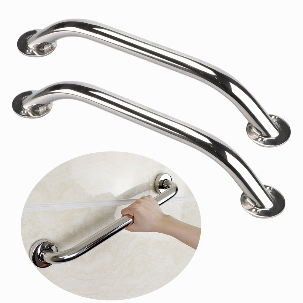 2X 12″ Stainless Steel 12″ Oval Grab Handle Handrail for Boat RV/Bath Universal