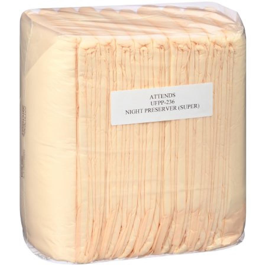Attends Care Night Preserver Underpad Cellulose/Polymer Core Heavy Absorb 23×36″