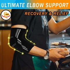 Copper Elbow Brace Compression Support Sleeve Arthritis Tendon Joint Pain Wrap