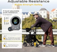 4in1 Rollator Walker Electric Wheelchair Combo Foldable Lightweight for Elderly