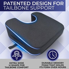 YogiBum Patented Cushion | Extra Large Tailbone Gap | XL Size for 190lbs+ | M…