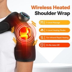 US Electric Knee Massager Shoulder Brace with 5 Vibration Mode, 5 Heating Levels