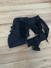 DonJoy Black Nylon Adjustable Ankle Brace With Laces for Stabilization