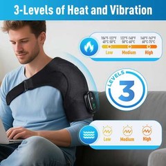 Electric Heated Shoulder Massager with Vibration Massage Brace Joint Pain Relief