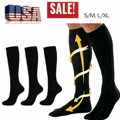 3Pairs Compression Socks Men Women Knee High Graduated Stocking for Diabetics