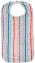 Pack of 6 – Terry Adult Bibs with Stripes Print – Hook and Loop Closure