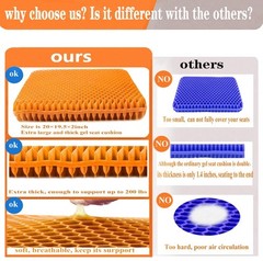 Plus Size Gel Seat Cushion for Long Sitting, Extra Large and Thick, Seat Cush…