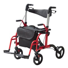 VEVOR 2 in 1 Rollator Walker & Transport Chair Folding Walker Wheelchair Combo