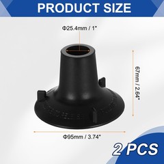 2Pcs 1″ ID Replacement Feet for Shower Chair Bath Seat Black