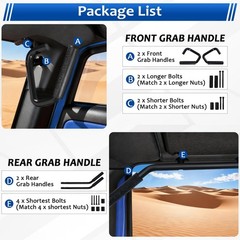 FreeTec Front and Rear Grab Handles Kit Grab Bars Compatible for Jeep Wrangle…