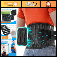 Plus Size 4XL/5XL Back Brace for Men & Women, Strong Support Belt for Sciatica &