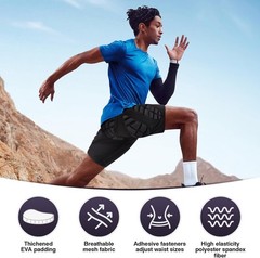 Adult Black Impact-Resistant Hip Protection Shorts for Snowboard Ski Skate