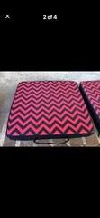 Orthopedic Seat Cushions Set Red Black Chevron Foam Portable Removable Cover