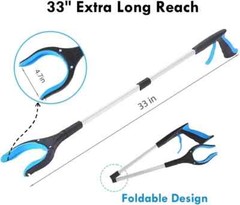 Grabber Reacher Tool 32 Inch Foldable Pick Up Stick with Strong Grip, Magnetic