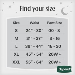 Depend Night Defense Adult Diapers Women Overnight Medium 60ct Blush