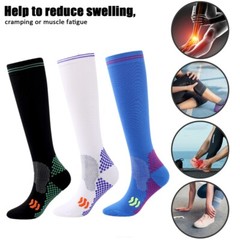 Full Toe Compression Socks Wide Calf For Women Men 20-30 mmHg Plus Size Stocking