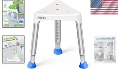 Comfortable Triangular Shower Stool with Non-Slip Design and 400 lbs Capacity