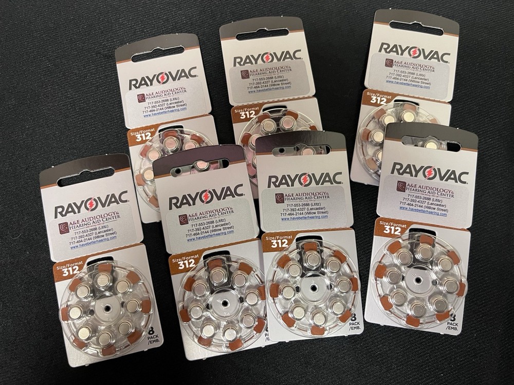 RayOvac Extra Advanced 312 Hearing Aid Batteries, total of 56 New in package