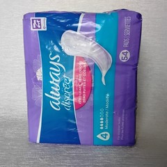 Always Discreet Moderate 4 Incontinence Pads Qty 54 Reg Length Scented