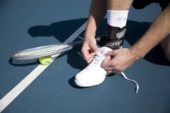 Black Left Foot Orthopedic Ankle Brace Mild Support for Injury Prevention