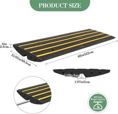 4PCS 2.4“ Rise Heavy Duty Rubber Driveway Curb Ramp Threshold Wheelchair Car
